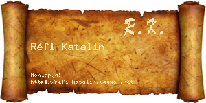 Réfi Katalin névjegykártya